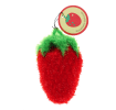 Strawberry-shaped dishcloth with hanging loop showing with tag.