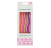 Pack of colourful four wiggly glass straws.