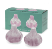 Garlic‑shaped ceramic salt and pepper shakers with gift box.