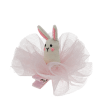 Pink hair clip featuring a small fabric bunny with embroidered details