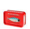 Red mini storage tin with an illustrated mackerel fish on the front.