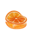 Hair claw clip featuring a fruity orange slice design, with hints of marbling and translucence. 