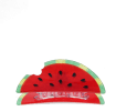 Hair claw clip featuring a fruity watermelon slice design, with hints of marbling and translucence. 