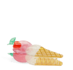 air claw clip featuring a delicious ice cream on a cone design, in multiple colours, with hints of marbling and translucence.