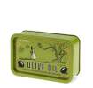 Mini storage tin with an olive oil illustration on the front.