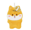 Soft yellow flannel face cloth in a dog shape, designed for gentle facial cleansing.