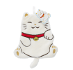 Soft white flannel face cloth in a cat shape, designed for gentle facial cleansing.