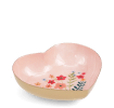 Heart-shaped pink trinket dish with floral design