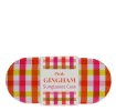 Pink gingham patterned sunglasses case