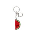 Watermelon slice keyring charm with silver ring and clip.