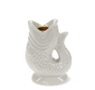 Grey ceramic fish-shaped candleholder