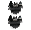 Set of two black glitter bat-shaped hair claw clips.