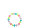 Glow-in-the-dark pastel heart bead bracelet