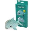 Make Your Own Dolphin 3D cardboard model kit with assembled dolphin and retail box.