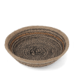 Conical jute bowl in natural, black and brown.