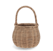 Natural wicker basket with twisted handle for storage