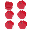 Set of six red apple-shaped bag clips