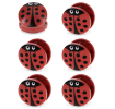 Set of six ladybird-shaped bag clips
