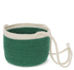 Green seagrass hanging basket with hanging loop.