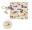 Dog-themed treat pouch with clip attachment and bone-shaped charm