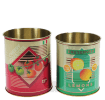 Set of two retro-style storage tins with cherry tomatoes and lemons designs