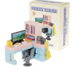 Pocket Blocks office desk building set with miniature computer, chair, shelving and accessories with retail box 