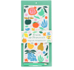 Fruit print magnetic shopping list notepad with colourful botanical design and pencil