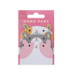 Guinea pig-shaped memo pads featuring three colourful animal designs in pink packaging.