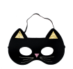 Black cat-shaped eye mask with elastic strap