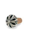Ceramic and cork bottle stopper with leaf design 
