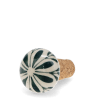 Ceramic and cork bottle stopper with leaf design 