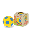 Football-shaped eraser in gift box with blue and yellow design