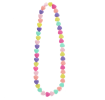 Heart-bead necklace with colourful heart-shaped beads in different colour.