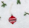 Red Bauble Wooden Decorations