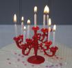 Celebration Cake Red Candelabra With Candles