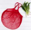 Red French Style String Shopping Bag