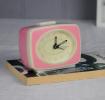 Retro Tv Style Pink Alarm Clock