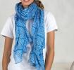 Santorini Blue Cotton Scarf