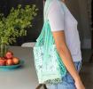 Sea Green French Style String Shopping Bag