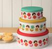 Set Of 3 Mid Century Poppy Cake Tins