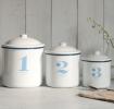 Set Of 3 Stacking Enamel Storage Containers