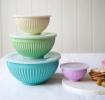 Set Of 4 Ridged Melamine Stacking Bowls With Lids