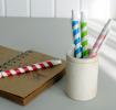 Set Of 4 Stripy Paper Straw Pens