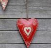 Red Love Hearts Rustic Heart