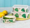 Tropical Palm Bamboo Boxes (set Of 3)