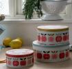 Set Of 3 Vintage Apple Cake Tins