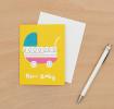 Vintage Pram New Baby Card