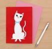 White Cat Card