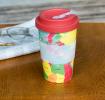 World Map Bamboo Travel Mug With Lid