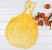 Yellow French Style String Shopping Bag